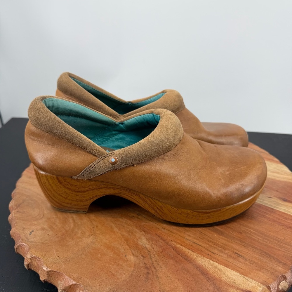 Juil Leather Copenhagen Clog Earthing Grounding brown‎ leather sz 7